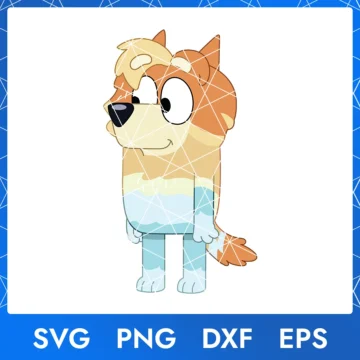 Illustration of the cartoon character Radley Bluey in digital formats SVG, PNG, DXF, and EPS, available for instant download