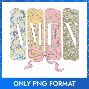 Amen Lettering With Colorful Floral Background | Easter Day Blessings PNG