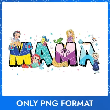 Disney Princesses Mama PNG – Happy Mother’s Day images with Disney Princesses in high-quality PNG.