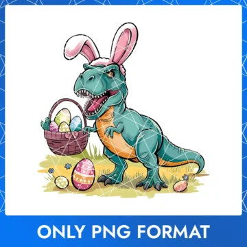 Easter T-Rex with Bunny Ears, Easter Day, T-Rex Png