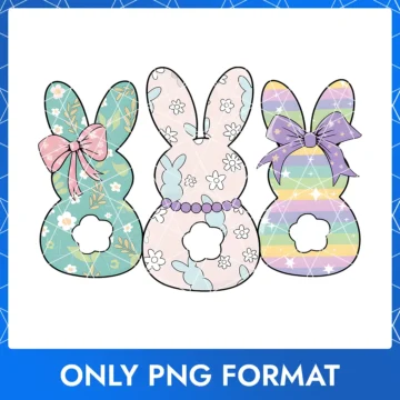 Floral & Bow Pastel Easter Bunny, Easter Holiday PNG