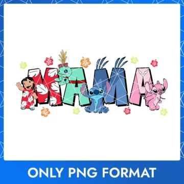 Lilo and Stitch Mama PNG – Hawaiian Disney mom clipart for sublimation