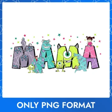 Monsters University Mama PNG – Disney Pixar mom design with Mike and Sulley