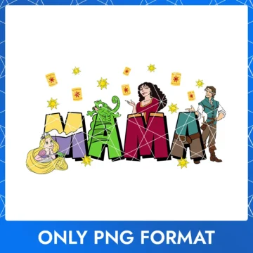 Tangled and Friends Mama PNG – Disney princess clipart design for moms