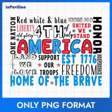 4th of July EST 1776 PNG – America Vintage Design | Printable Files
