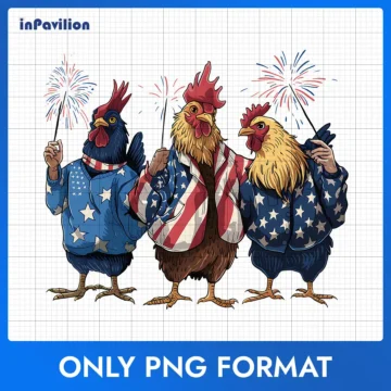 4th of July Chicken PNG – Funny Farm Sublimation | Ready for Printing