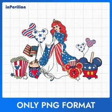 Princess Ariel 4th of July Clipart PNG – Disney Princess | High Quality File