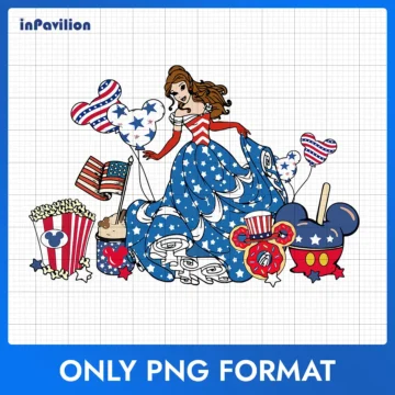 Princess Belle American Independence PNG – Printable Digital Files