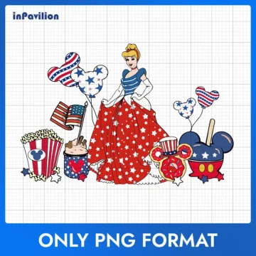Princess Cinderella Independence Day PNG – Printable Clipart