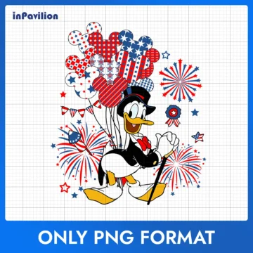 Donald Duck 4th of July PNG – Red White Blue PNG | Ready to Use Printable File