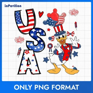 Donald Duck America Independence Day PNG - Patriotic Cricut File