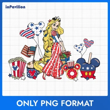 Princess Rapunzel 4th of July PNG – Perfect for Sublimation