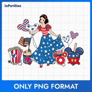 Princess Snow White Patriotic PNG – Easy to Cut Design | 300 DPI