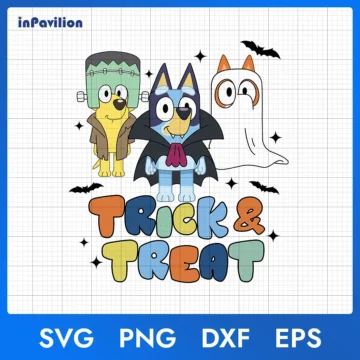 Bluey & Friends Trick or Treat Halloween SVG | Print & Cut File
