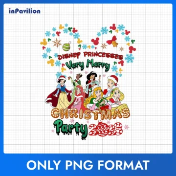 Disney Princesses Very Merry Christmas Party PNG Printable Clipart