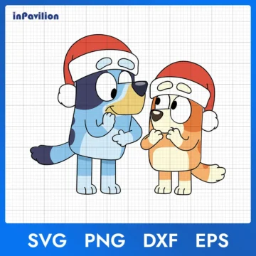 Bluey and Bingo Merry Christmas SVG | Instant Download