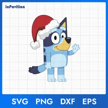 Bluey Santa Hat Christmas SVG | Printable Files for Cricut & Silhouette