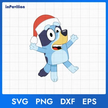 Bluey Dog Christmas SVG - Bluey Christmas Design Digital Files