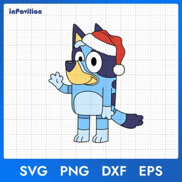 Bluey Dog Merry Christmas SVG, Bluey Christmas SVG Printable Designs