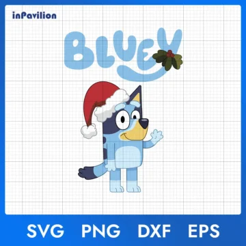 Bluey Merry Christmas SVG, Bluey Christmas Design for Cricut