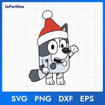 Bluey Muffin Christmas SVG, Bluey Christmas SVG for Sublimation
