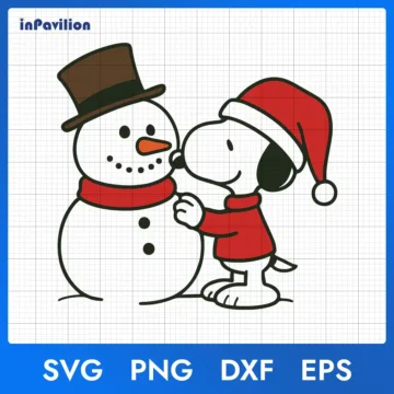 Snoopy Snowman Christmas SVG - Christmas Snoopy Design Cut File