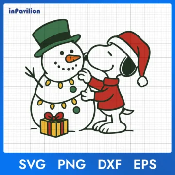 Snoopy with Snowman Christmas SVG | Snoopy's Christmas SVG