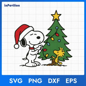 Snoopy And Peanuts Christmas Tree SVG | Snoopy Cut File Download
