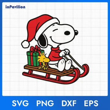 Title: Snoopy And Woodstock Christmas SVG | Peanuts Holiday Design Files