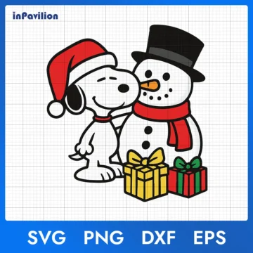 Snoopy Christmas Hat SVG - Peanuts Christmas SVG Design File