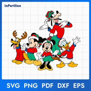 Mickey And Friends Christmas SVG | Ready for Print & Cut