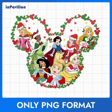Princess Mickey Disney Christmas PNG, Disney Christmas PNG Printable Art