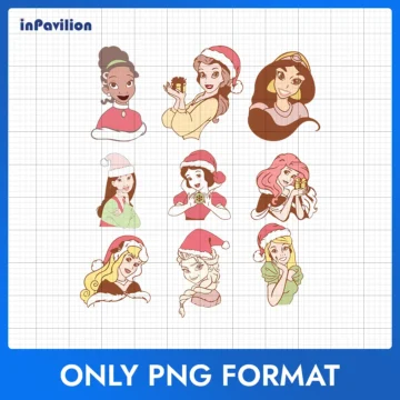 Retro Princess Santa Christmas PNG, Disney Christmas PNG | Download & Print