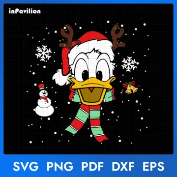 Donald Duck Face Christmas SVG, Disney Christmas SVG | Printable Files