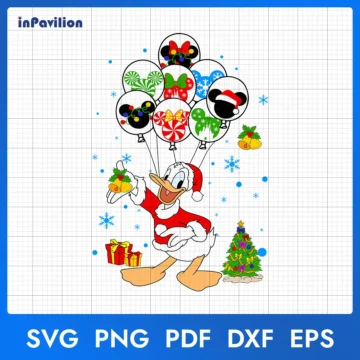 Donald Balloons Christmas SVG, Disney Christmas SVG | Instant Download