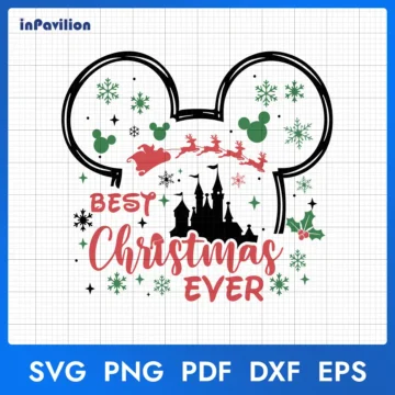 Mickey Head Best Christmas Ever SVG, Mickey Face Christmas SVG | Printable Designs