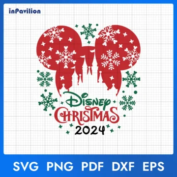 Mickey Head Disney Christmas SVG Vector | Printable Art