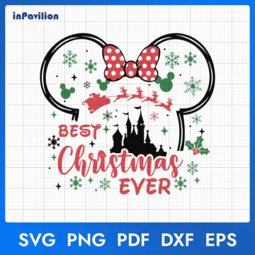 Minnie Ears Best Christmas Ever SVG, Minnie Christmas SVG Cut File Download