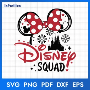 Minnie Ears Disney Squad Christmas SVG, Minnie Xmas SVG for Printing