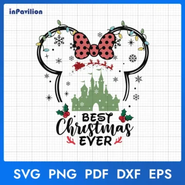 Minnie Head Ears Best Christmas Ever SVG, Minnie Xmas Clipart | Instant Download