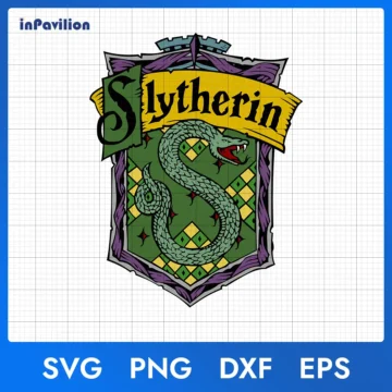 Slytherin Crest SVG Snake Vector - High Quality Vector Files