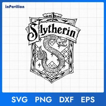 Slytherin Crest Outline SVG Hogwarts Graphic for Cricut & Silhouette
