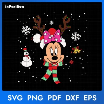 Minnie Face Christmas SVG Christmas Cute Art | Multi-Format Download