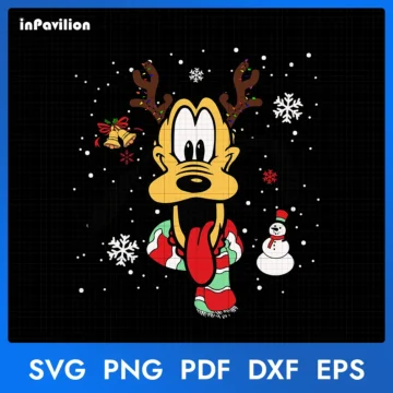 Pluto Face Christmas SVG Cute Xmas Clipart | Ready for Print & Cut