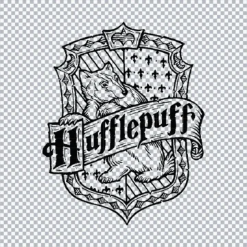 Hufflepuff House Outline SVG Art Printable Clipart