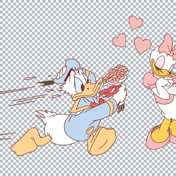 Donald And Daisy Duck Valentine SVG | Printable Clipart