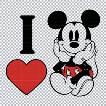 I Love Mickey SVG, Mickey Valentine SVG | Editable Vector Files