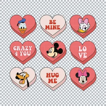 Mickey & Friends Valentine Balloon SVG | Digital Files