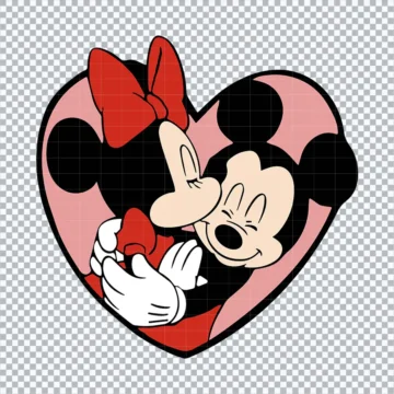 Mickey & Minnie Kiss Outline SVG | Files for Cricut