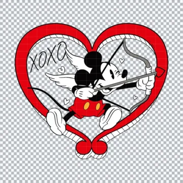 Mickey Cupid Valentine Heart SVG | for DIY Crafts
